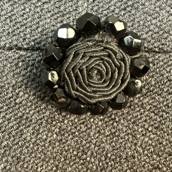 VTG Hudson’s Woodward Shops Brynwood Gray Coat Women’s Rose Buttons 3/4 Sleeves - Picture 3 of 7